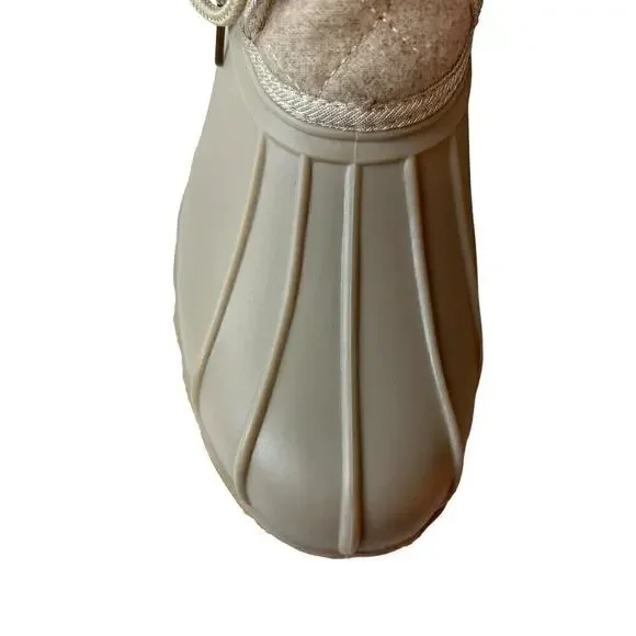 Gypsy Jazz Quack Duck Boots Womens 8 Cream Ankle Black Rubber Lace Up - Picture 12 of 14